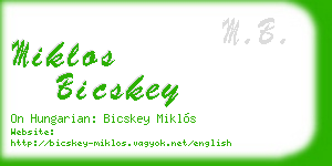 miklos bicskey business card